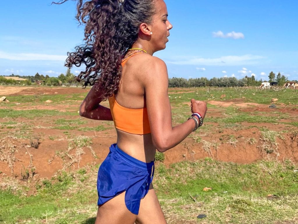 Naomi running in Rift Valley, Kenya