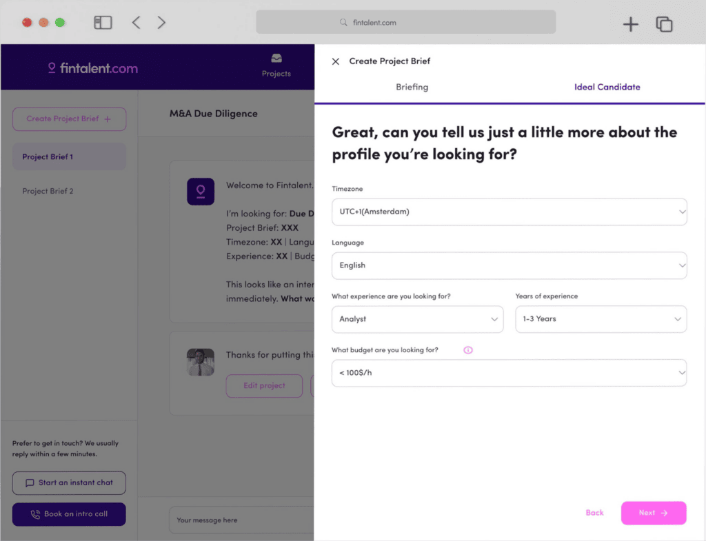 Fintalent Platform Homepage